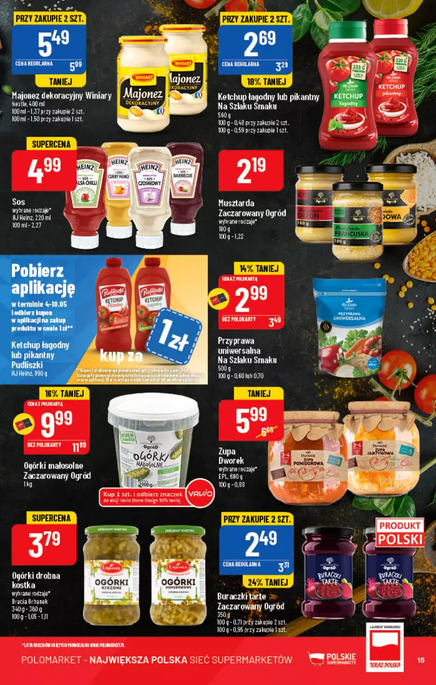 Gazetka promocyjna PoloMarket - Gazetka pomocyjna - ważna 04.05 do 10.05.2022 - strona 15 - produkty: Buraczki, Majonez, Mus, Musztarda, Ogród, Przyprawa uniwersalna, Tran, Winiary