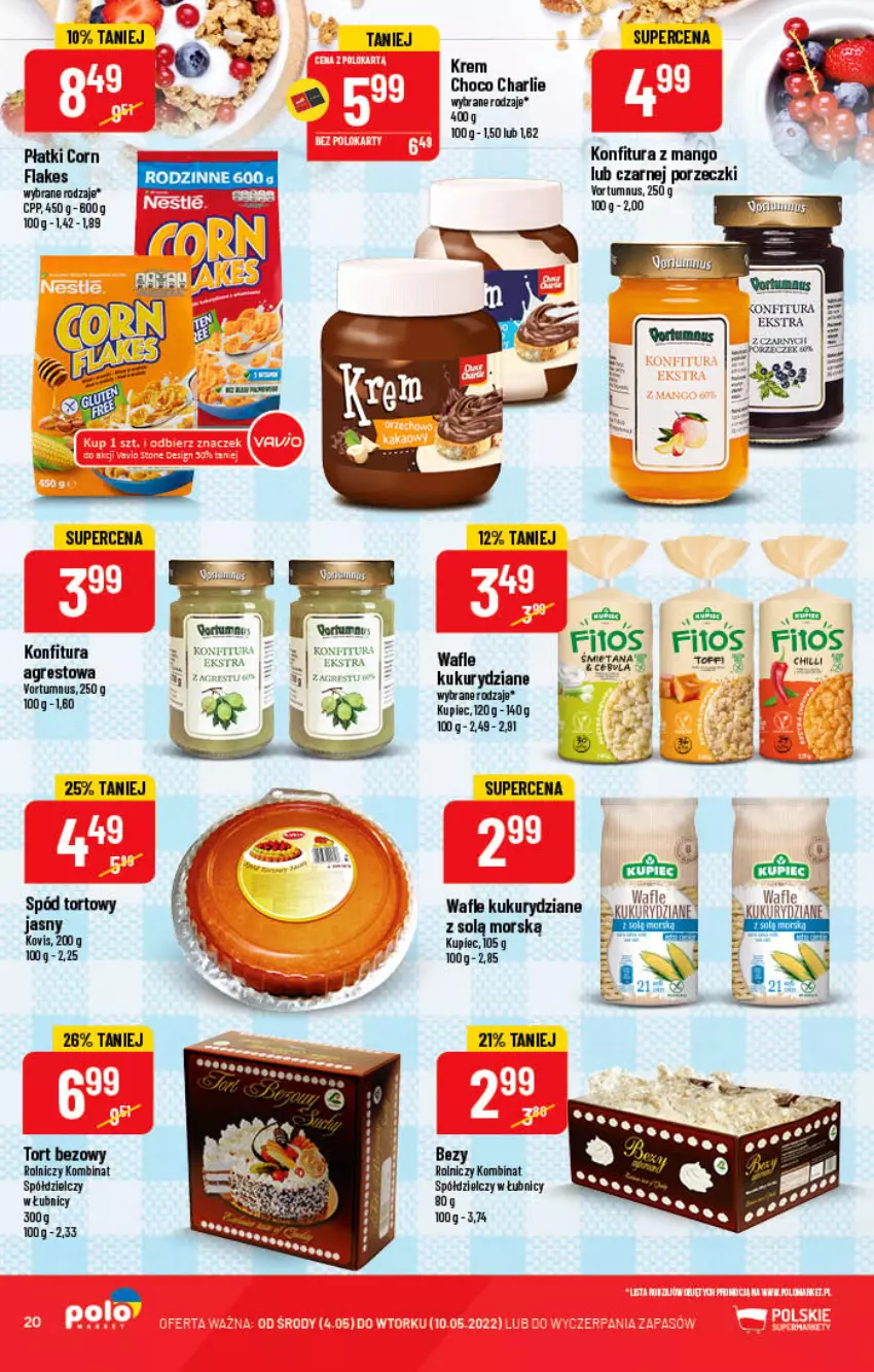 Gazetka promocyjna PoloMarket - Gazetka pomocyjna - ważna 04.05 do 10.05.2022 - strona 20 - produkty: Bezy, Gres, Gry, Konfitura, Kupiec, Mango, Piec, Por, Wafle