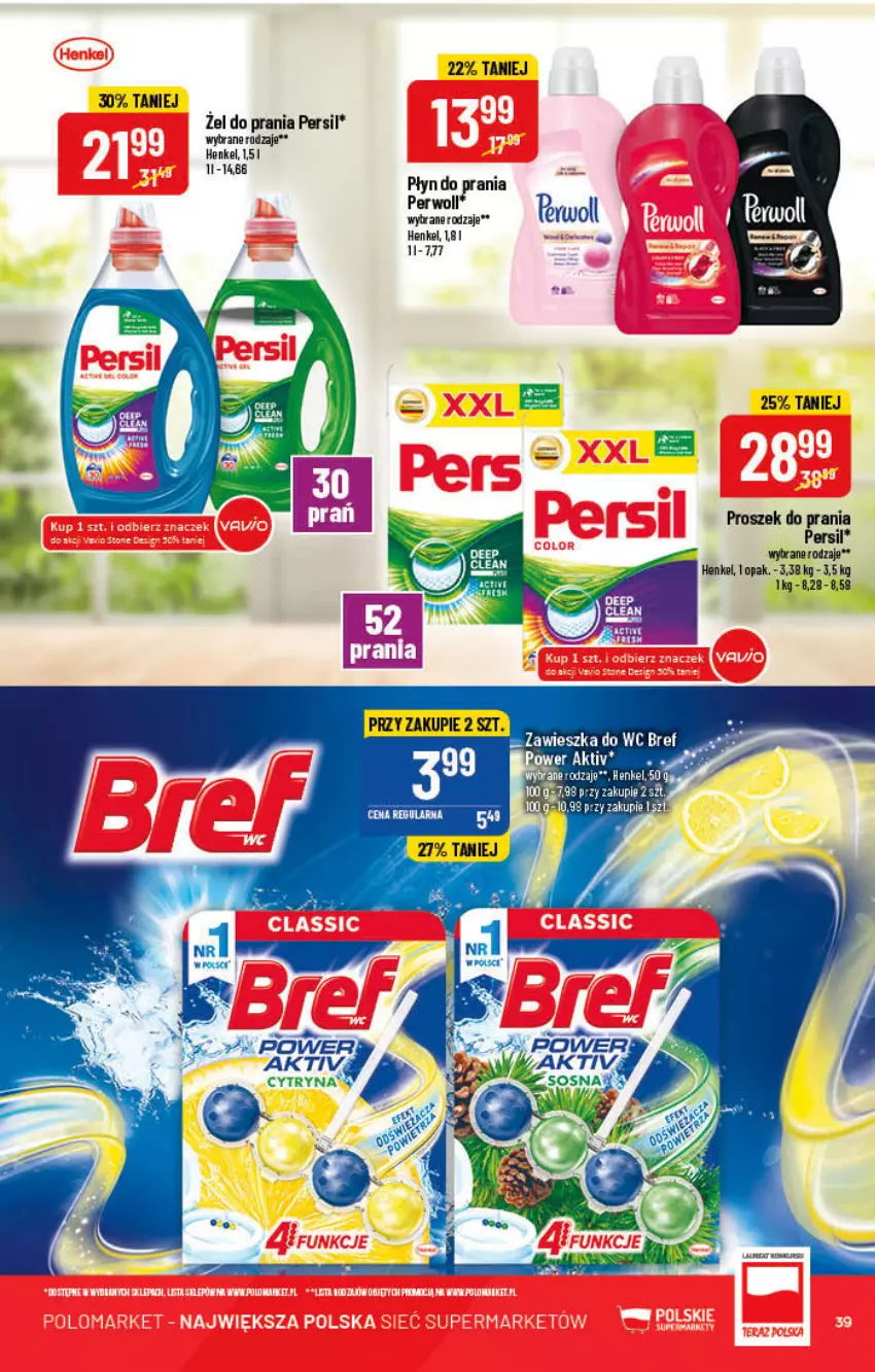 Gazetka promocyjna PoloMarket - Gazetka pomocyjna - ważna 04.05 do 10.05.2022 - strona 39 - produkty: Bref, Persil, Płyn do prania, Proszek do prania, Zawieszka do wc