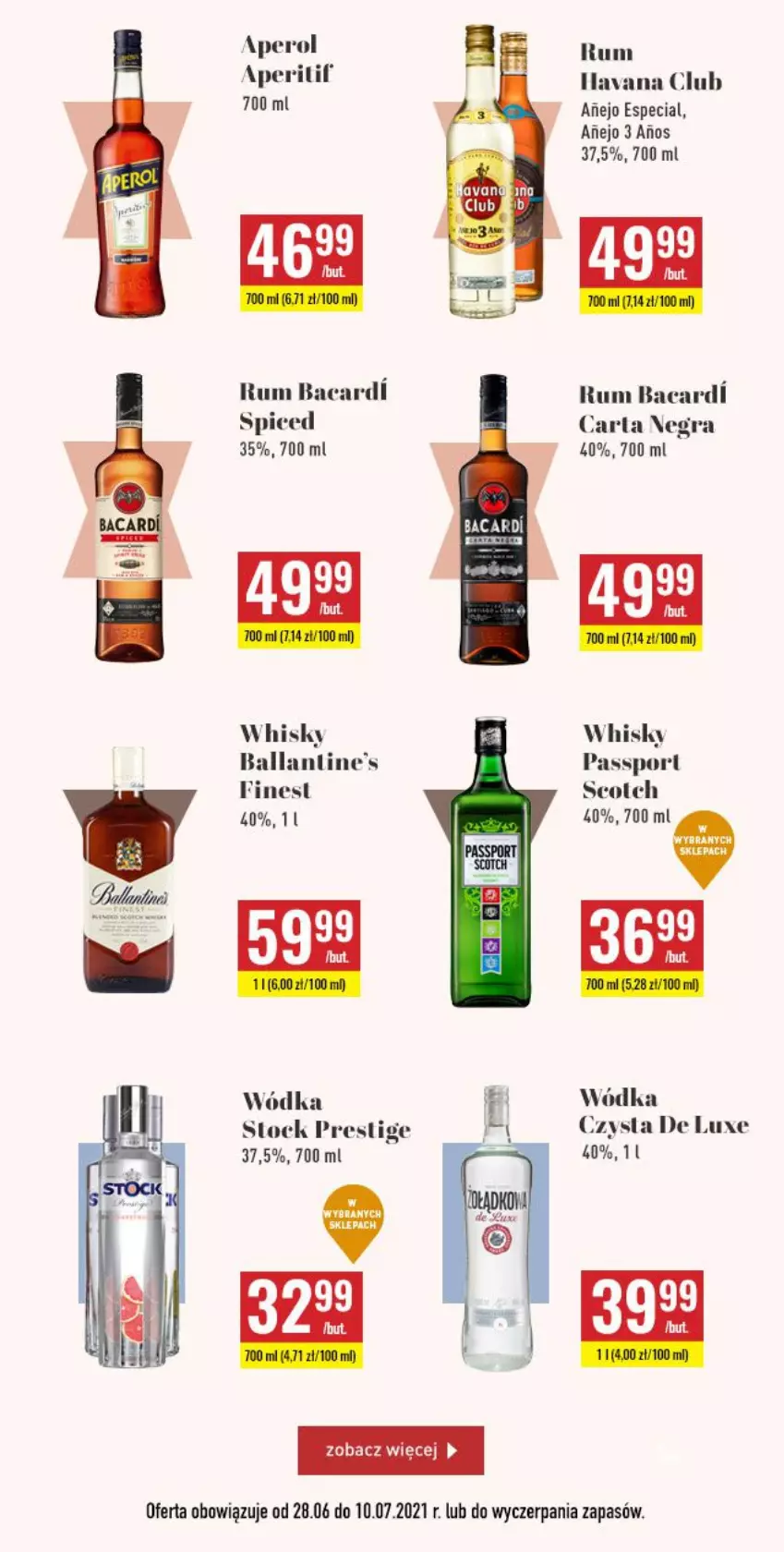 Gazetka promocyjna Biedronka - Czas na Toast - ważna 28.06 do 10.07.2021 - strona 3 - produkty: Aperol, Bacardi, Gra, Por, Rum, Sport, Stock, Whisky, Wódka