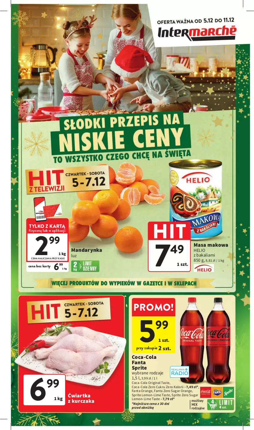 Gazetka promocyjna Intermarche - Gazetka Intermarche - ważna 05.12 do 11.12.2024 - strona 1 - produkty: Coca-Cola, Fa, Fanta, Gin, Helio, Kurczak, Sprite