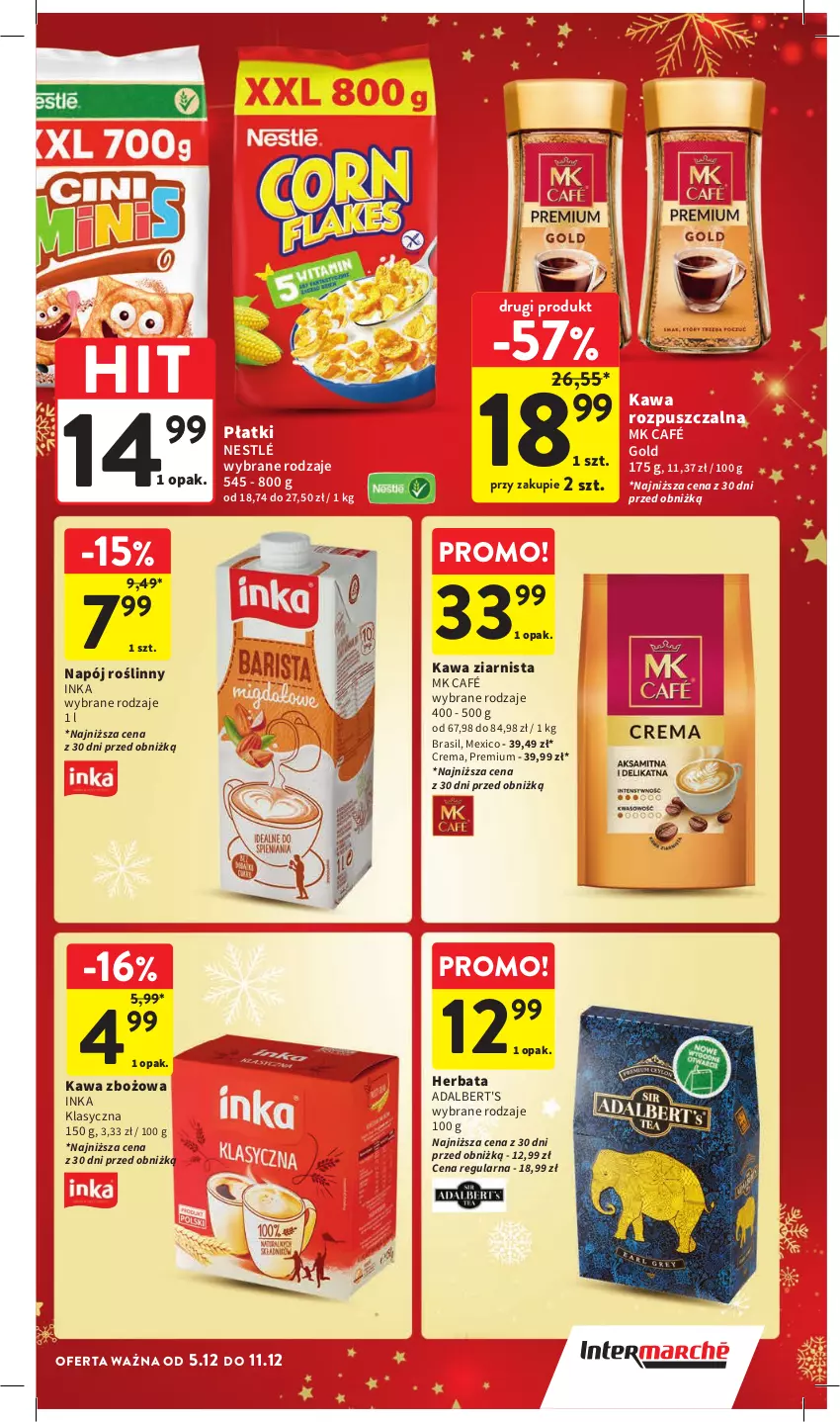 Gazetka promocyjna Intermarche - Gazetka Intermarche - ważna 05.12 do 11.12.2024 - strona 31 - produkty: Herbata, Inka, Kawa, Kawa rozpuszczalna, Kawa zbożowa, Kawa ziarnista, Napój, Napój roślinny, Nestlé