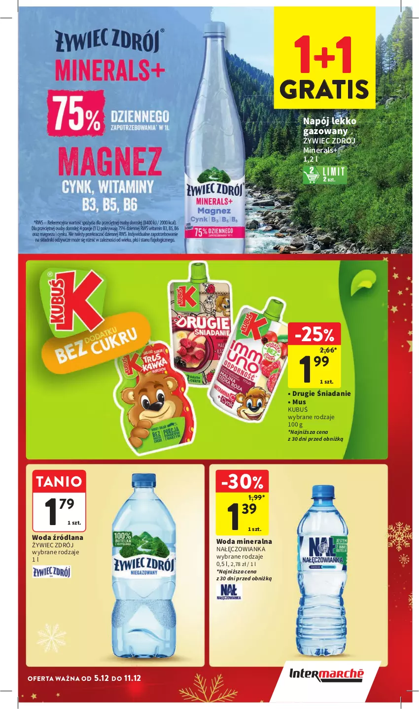 Gazetka promocyjna Intermarche - Gazetka Intermarche - ważna 05.12 do 11.12.2024 - strona 35 - produkty: Gra, Kubuś, LANA, Mus, Nałęczowianka, Napój, Woda, Woda mineralna