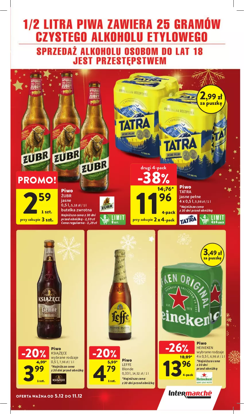 Gazetka promocyjna Intermarche - Gazetka Intermarche - ważna 05.12 do 11.12.2024 - strona 37 - produkty: Heineken, Książęce, Piwo, Tatra