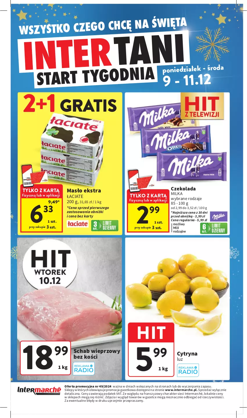 Gazetka promocyjna Intermarche - Gazetka Intermarche - ważna 05.12 do 11.12.2024 - strona 48 - produkty: Czekolada, Gra, Masło, Milka, Schab wieprzowy