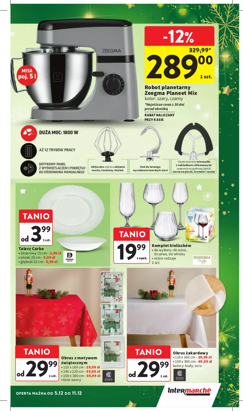 Gazetka promocyjna Intermarche - Gazetka Intermarche - ważna 05.12 do 11.12.2024 - strona 9 - produkty: Deser, Lack, Mieszadło, Obrus, Piwa, Robot, Robot planetarny, Ser, Sos, Talerz, Whisky