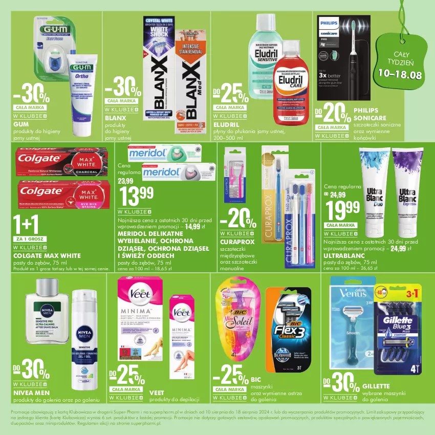 Gazetka promocyjna Super Pharm - Gazetka - ważna 10.08 do 18.08.2024 - strona 9 - produkty: BIC, Colgate, Curaprox, Gillette, LG, Nivea, Nivea Men, Philips, Veet