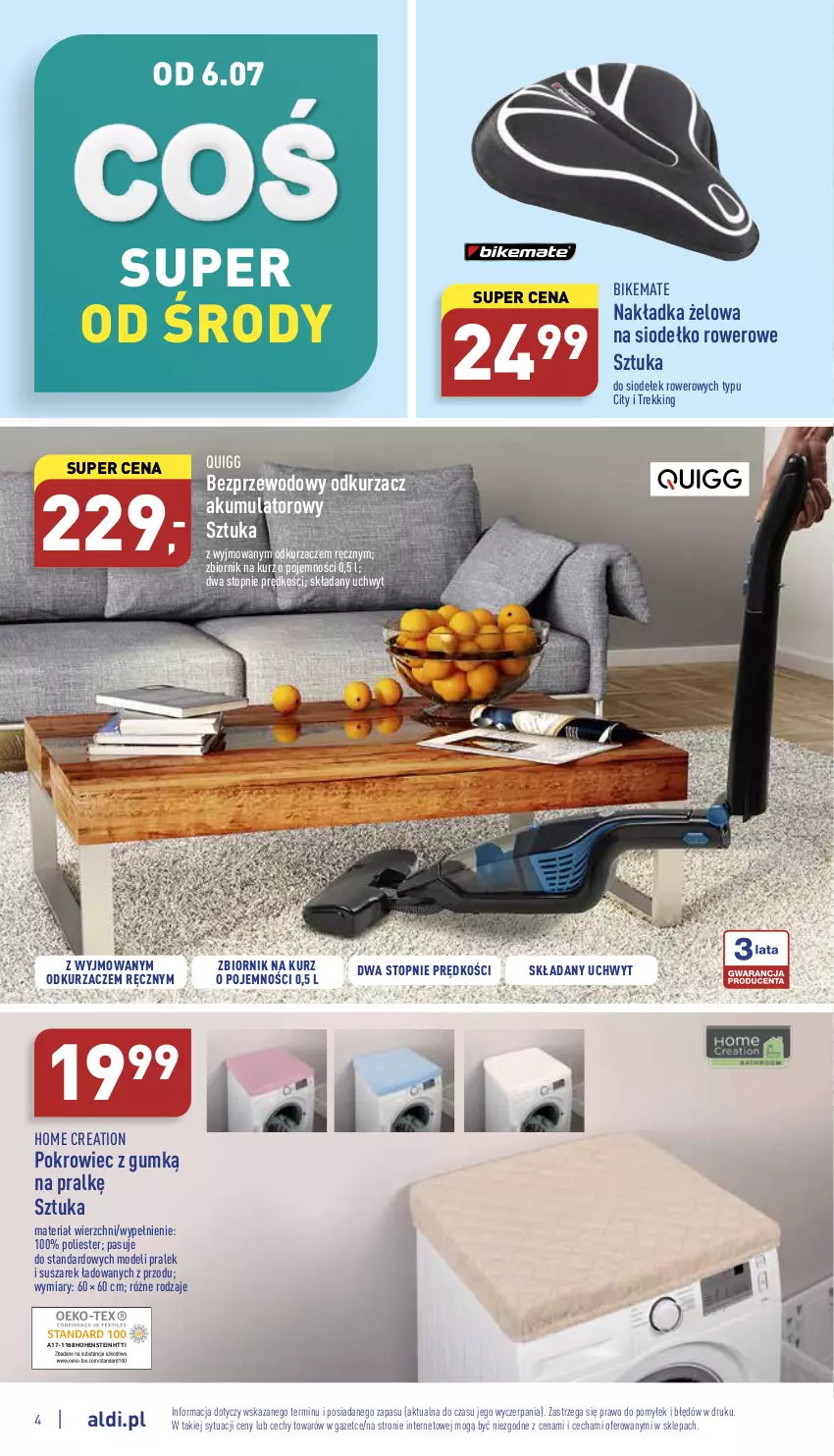 Gazetka promocyjna Aldi - Zaplanuj zakupy wcześniej - ważna 04.07 do 09.07.2022 - strona 4 - produkty: Akumulator, Odkurzacz, Odkurzacze, Pokrowiec, Rower, Top