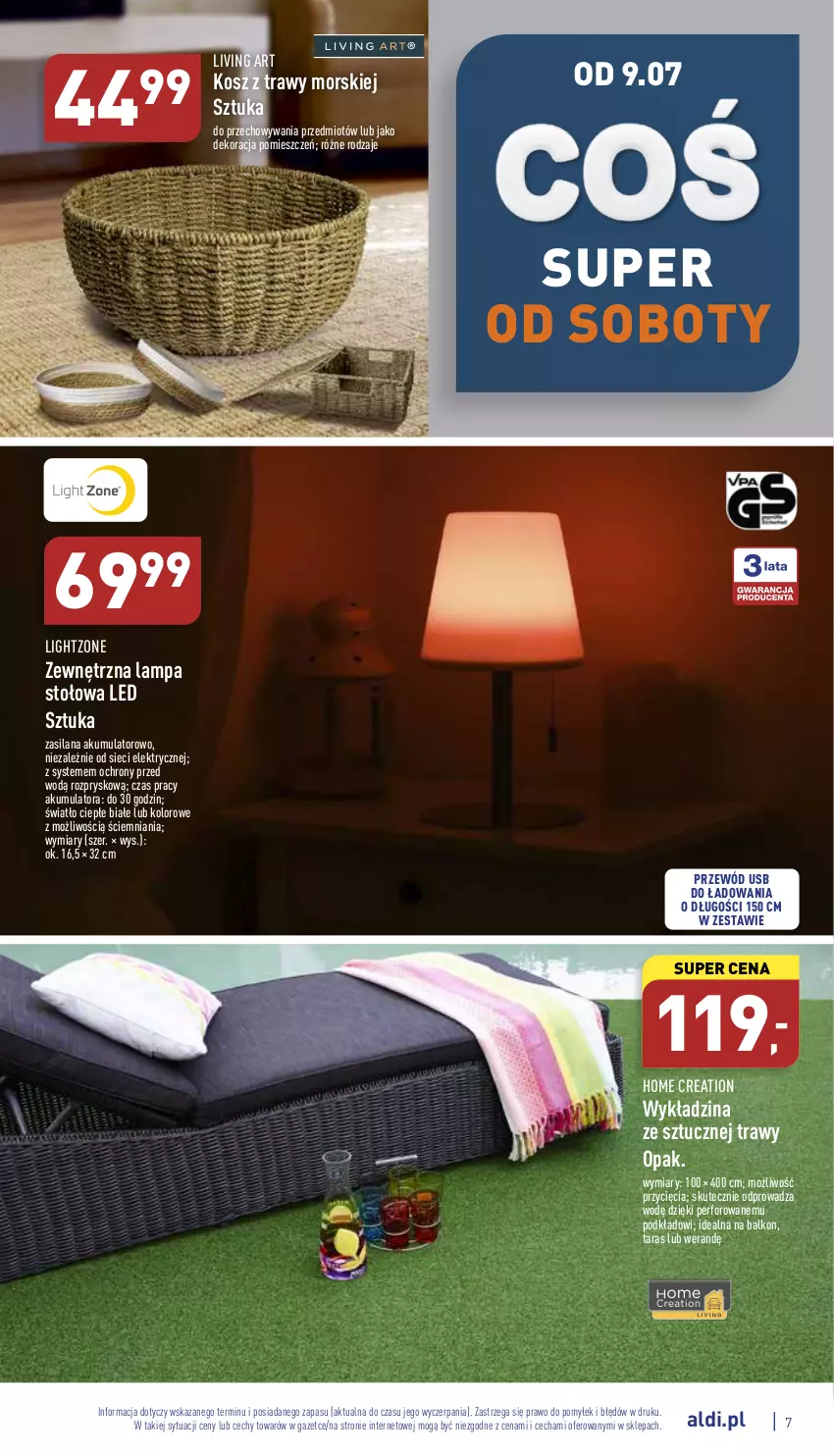 Gazetka promocyjna Aldi - Zaplanuj zakupy wcześniej - ważna 04.07 do 09.07.2022 - strona 7 - produkty: Akumulator, Kosz, Lampa, Lampa stołowa, LANA, Podkład, Przewód, Silan