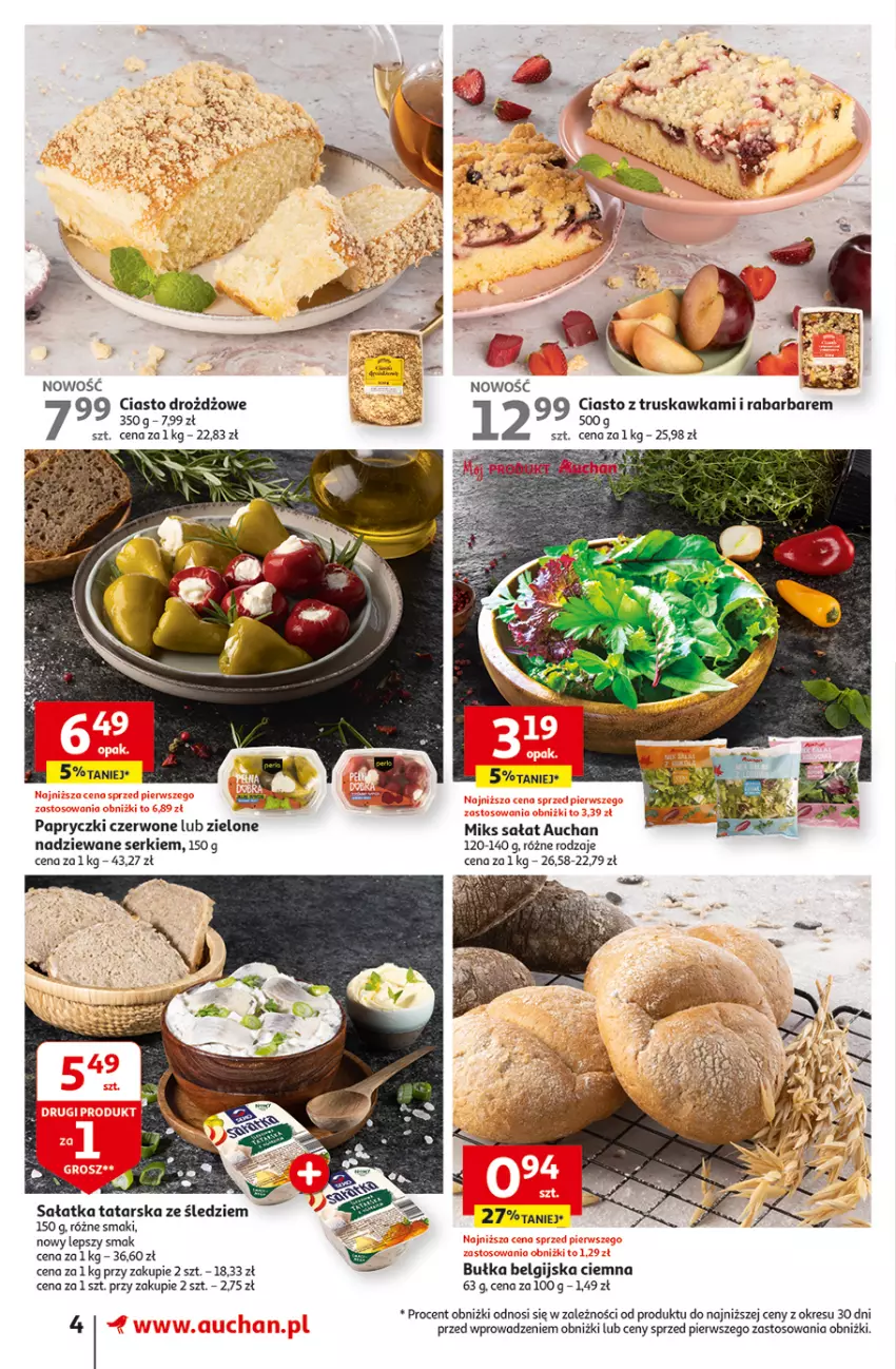 Gazetka promocyjna Auchan - Gazetka Tanie Zakupy Supermarket Auchan - ważna 03.08 do 09.08.2023 - strona 4 - produkty: Bułka, LG, Por, Sałat, Sałatka, Ser