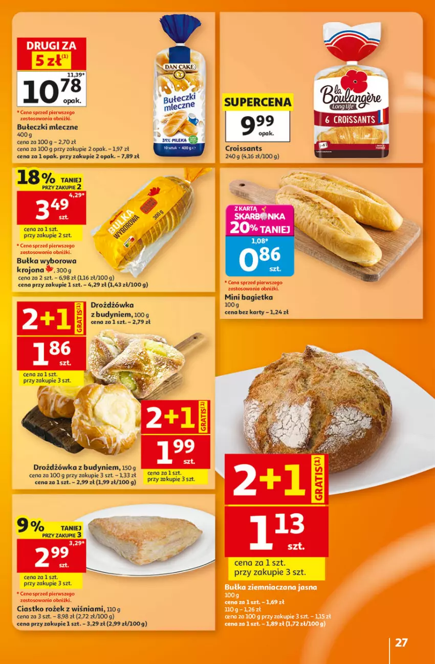 Gazetka promocyjna Auchan - Gazetka 30 Lat Hipermarket Auchan - ważna 27.08 do 02.09.2026 - strona 27 - produkty: Bagietka, Bułeczki, Bułeczki mleczne, Bułka, Croissant, Drozdzówka, Wyborowa