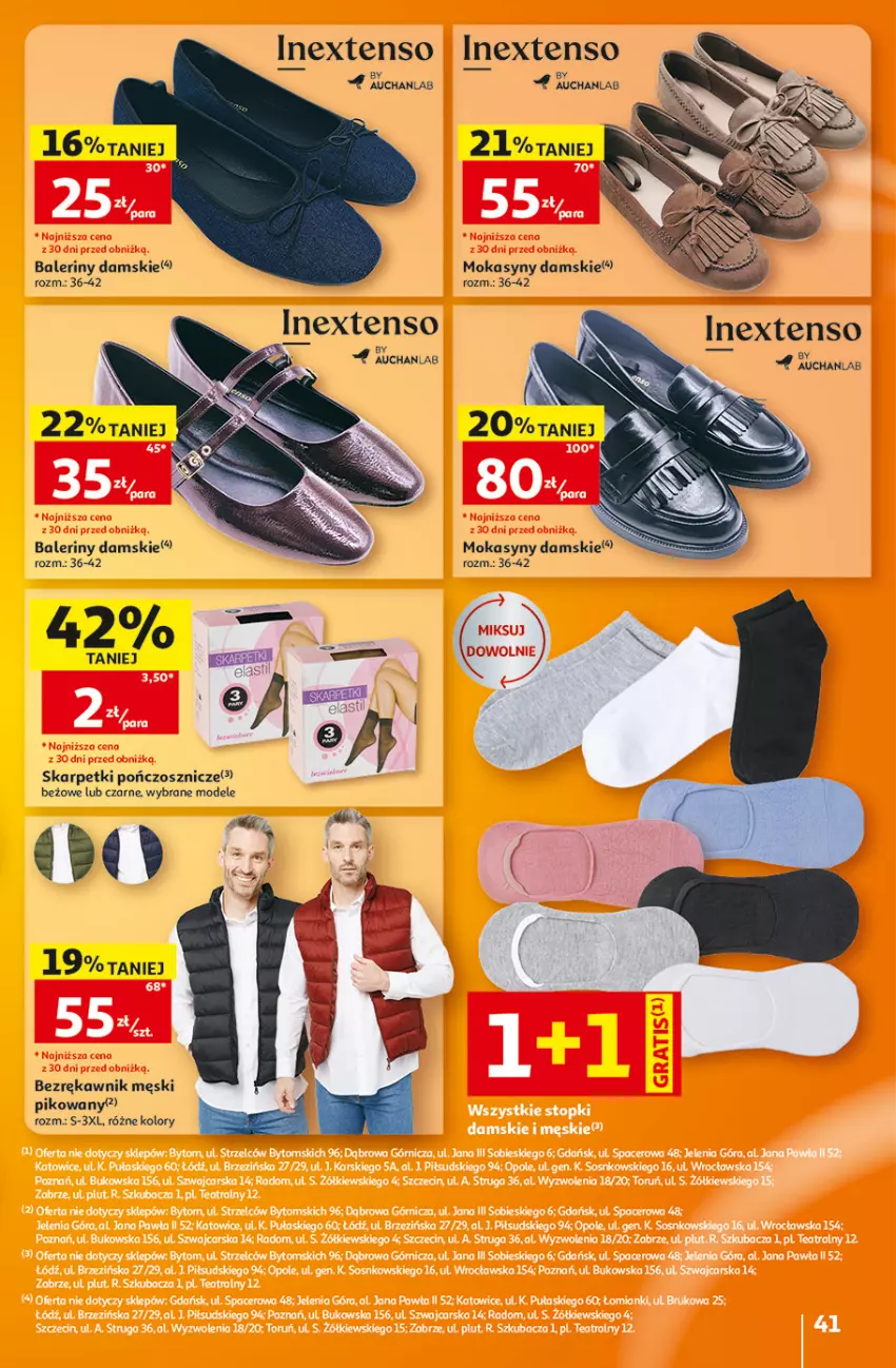 Gazetka promocyjna Auchan - Gazetka 30 Lat Hipermarket Auchan - ważna 27.08 do 02.09.2026 - strona 41 - produkty: Baleriny, Karp, Mokasyny, Skarpetki, Znicz