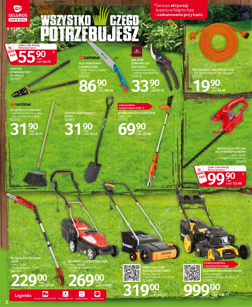 Gazetka promocyjna Selgros - Katalog Ogród i Narzędzia - ważna 25.03 do 05.04.2021 - strona 2 - produkty: Clin, Gra, Kosiarka, Kosz, LG, Noż, Nożyce, Por, Sekator, Szczotka