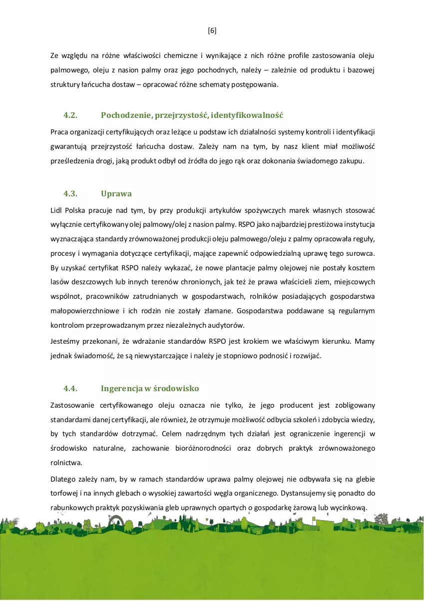 Gazetka promocyjna Lidl - Stanowisko dotyczące zrównoważonego zaopatrywania w olej palmowy - ważna 01.01.2019 do 31.12.2030 - strona 6 - produkty: Gra, Kosz, Olej, Rama, Rolnik, Sok, Top