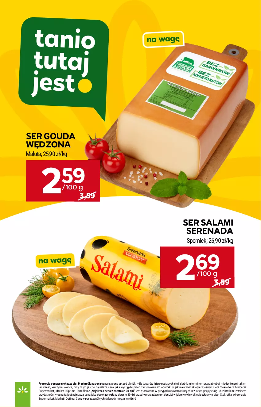 Gazetka promocyjna Stokrotka - Supermarket - ważna 18.06 do 24.06.2026 - strona 21 - produkty: Gouda, Mięso, Optima, Owoce, Salami, Ser, Ser salami, Warzywa