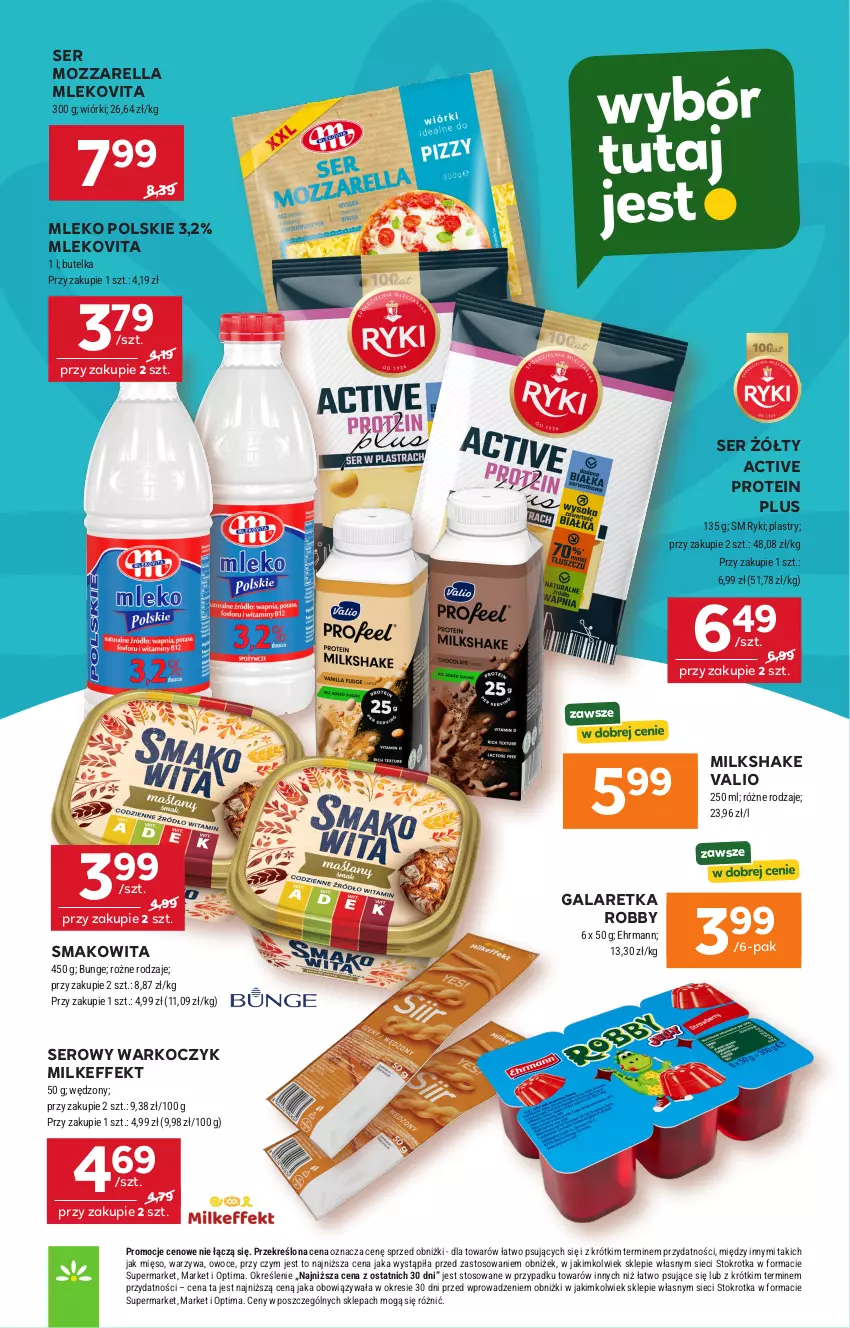 Gazetka promocyjna Stokrotka - Supermarket - ważna 18.06 do 24.06.2026 - strona 23 - produkty: Gala, Galaretka, Koc, Mięso, Mleko, Mlekovita, Mozzarella, Optima, Owoce, Ser, Smakowita, Warzywa
