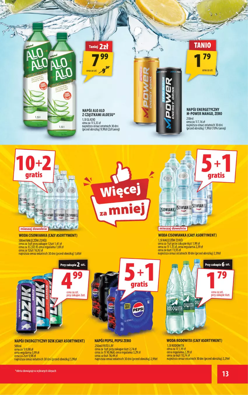 Gazetka promocyjna Arhelan - Gazetka - ważna 30.01 do 08.02.2026 - strona 13 - produkty: Cisowianka, Mango, Napój, Napój energetyczny, Pepsi, Woda