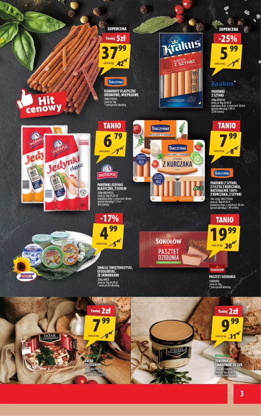 Gazetka promocyjna Arhelan - Gazetka - ważna 30.01 do 08.02.2026 - strona 3 - produkty: Krakus, Kurczak, Parówki, Parówki z szynki, Pasztet, Smalec, Sok, Sokołów, Tarczyński