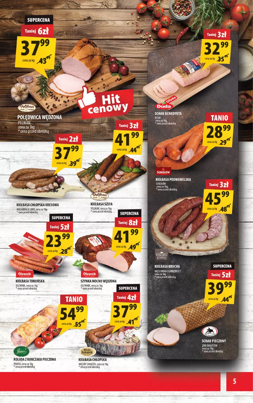 Gazetka promocyjna Arhelan - Gazetka - ważna 30.01 do 08.02.2026 - strona 5 - produkty: Duda, Fa, Kiełbasa, Kurczak, Olewnik, Piec, Polędwica, Por, Rolada, Schab pieczony, Szynka