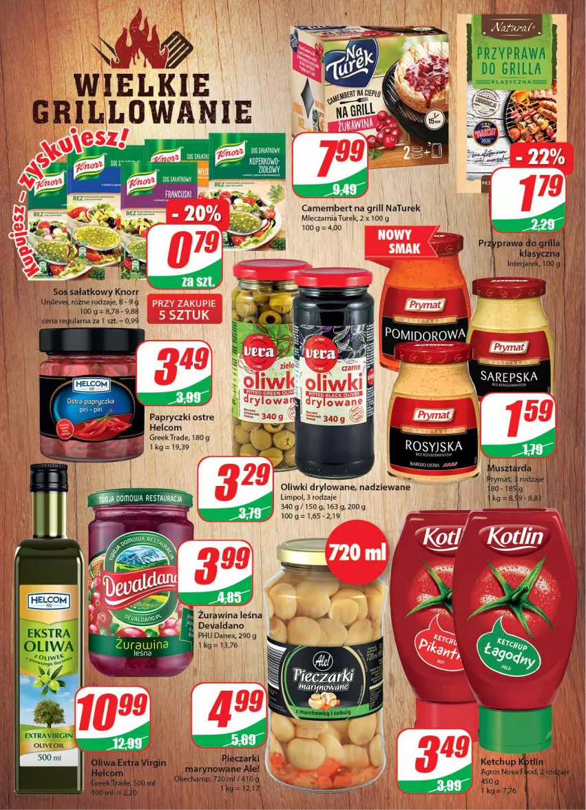 Gazetka promocyjna Dino - Gazetka - ważna 28.04 do 04.05.2021 - strona 10 - produkty: Camembert, Gin, Grill, HELCOM, Knorr, NaTurek, Oliwki, Piec, Sałat, Sos