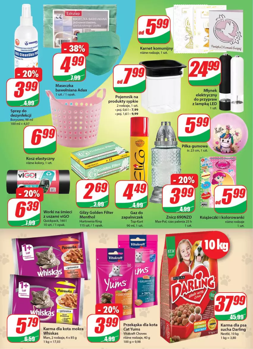 Gazetka promocyjna Dino - Gazetka - ważna 28.04 do 04.05.2021 - strona 22 - produkty: DAX, Kosz, Mars, Młynek, Top, Vitakraft, Whiskas, Znicz