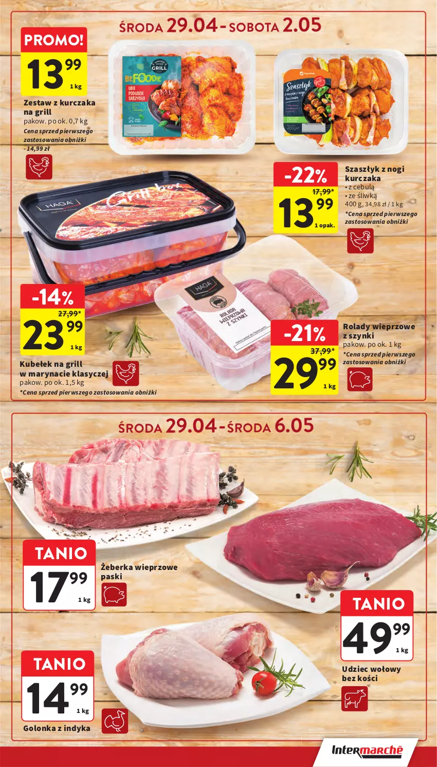 Gazetka promocyjna Intermarche - Gazetka Intermarche - ważna 29.04 do 06.05.2026 - strona 13 - produkty: Golonka z indyka, Grill, Kurczak, Udziec wołowy