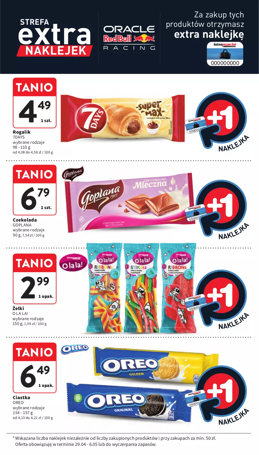 Gazetka promocyjna Intermarche - Gazetka Intermarche - ważna 29.04 do 06.05.2026 - strona 17 - produkty: Ciastka, Czekolada, Fa, Goplana, Klej, LANA, Oreo, Rogal