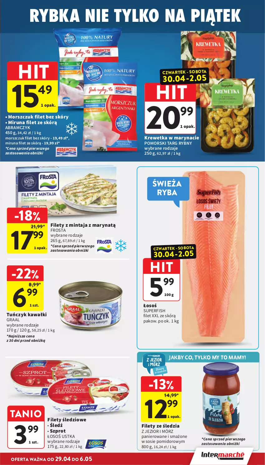 Gazetka promocyjna Intermarche - Gazetka Intermarche - ważna 29.04 do 06.05.2026 - strona 23 - produkty: Frosta, Gra, Graal, Kawa, Mintaj, Miruna, Ryba, Sos, Szprot, Tuńczyk