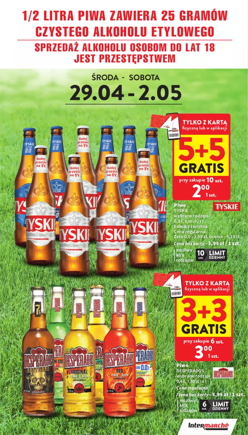 Gazetka promocyjna Intermarche - Gazetka Intermarche - ważna 29.04 do 06.05.2026 - strona 3 - produkty: Desperados, Gra, Piwa, Piwo, Tyskie