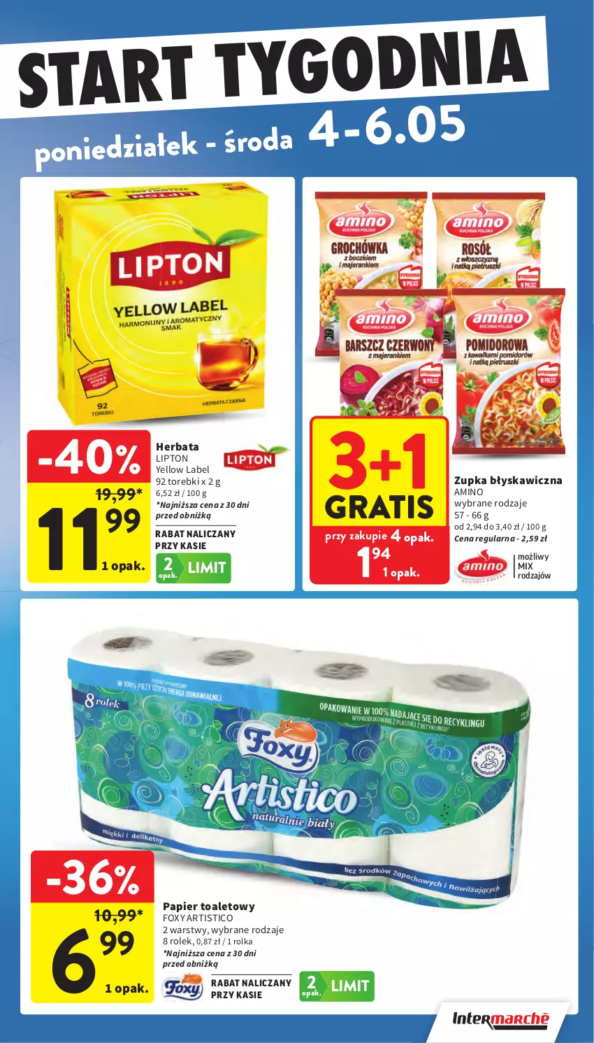 Gazetka promocyjna Intermarche - Gazetka Intermarche - ważna 29.04 do 06.05.2026 - strona 43 - produkty: Foxy, Gra, Herbata, Lipton, Papier, Papier toaletowy