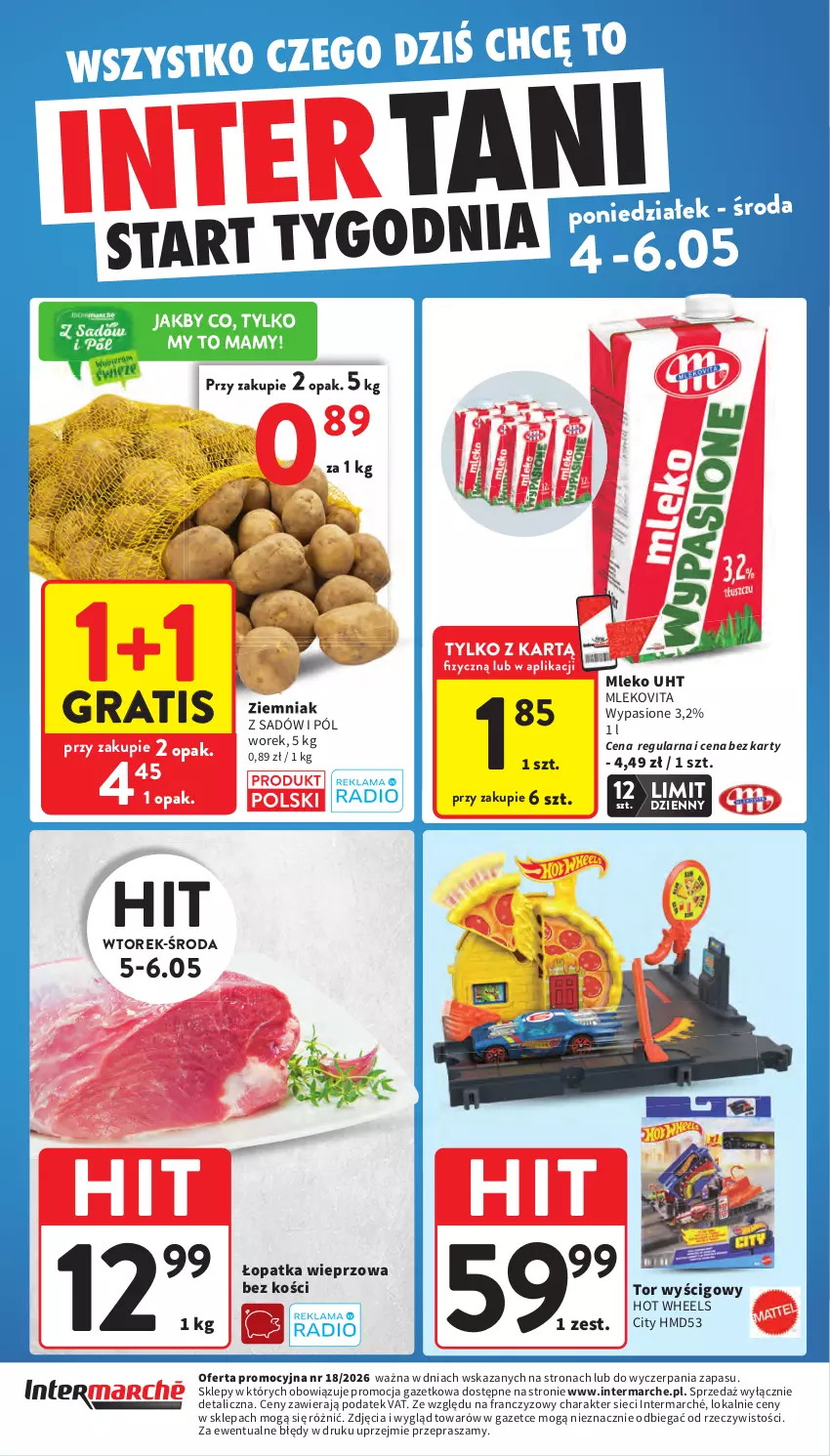 Gazetka promocyjna Intermarche - Gazetka Intermarche - ważna 29.04 do 06.05.2026 - strona 44 - produkty: Gra, Hot Wheels, Mleko, Mlekovita, Tor wyścigowy