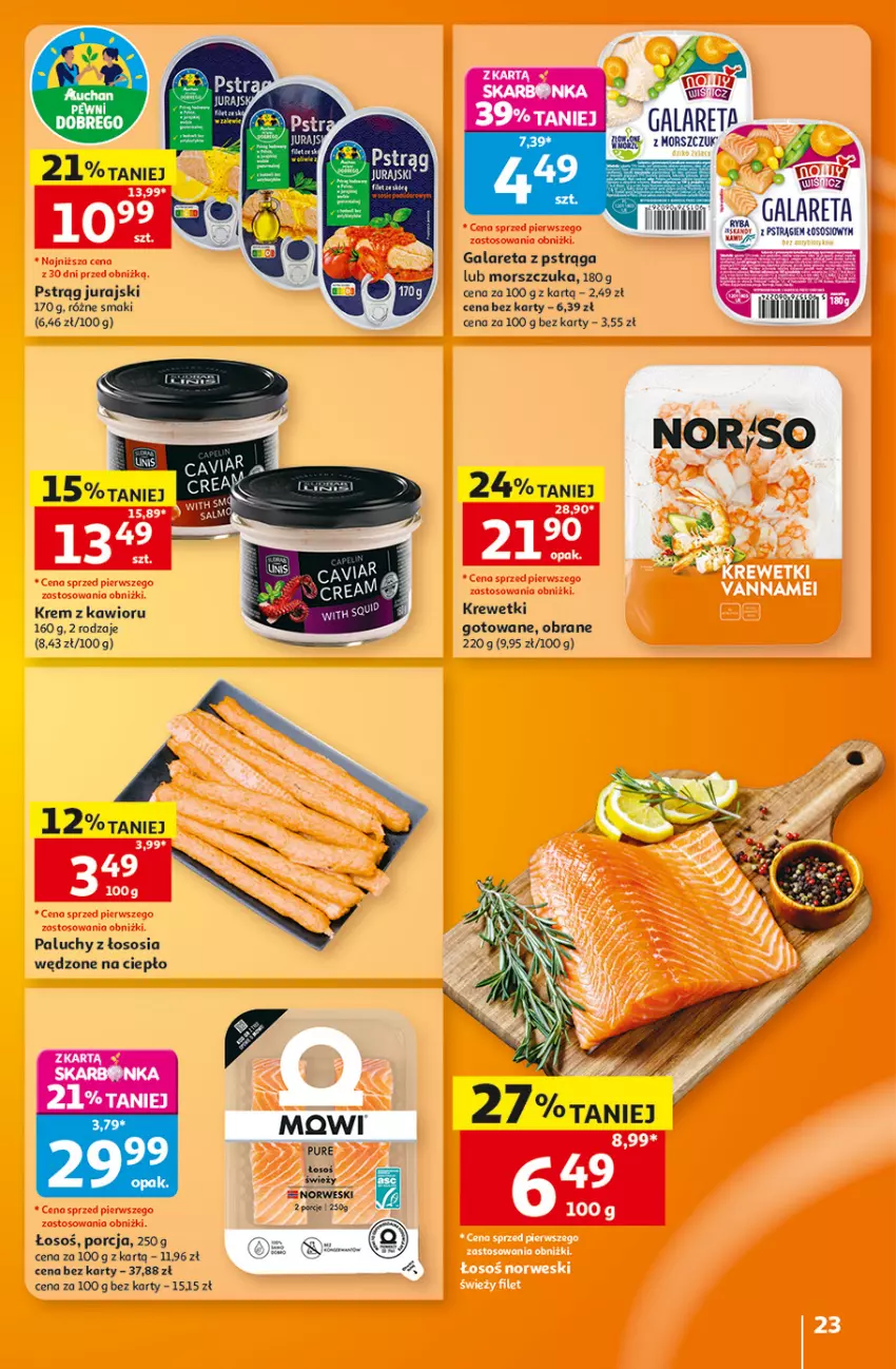 Gazetka promocyjna Auchan - Gazetka 30 Lat Hipermarket Auchan - ważna 27.08 do 02.09.2026 - strona 23 - produkty: Gala, Kawior, Krewetki, Por, Pstrąg, Pur, Sos