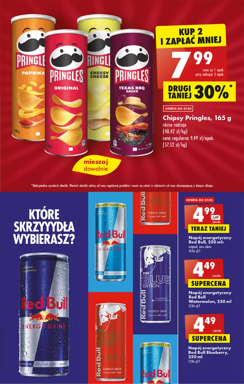 Gazetka promocyjna Biedronka - ważna 25.05 do 31.05.2023 - strona 47 - produkty: Chipsy, Gin, Melon, Napój, Napój energetyczny, Pringles, Red Bull