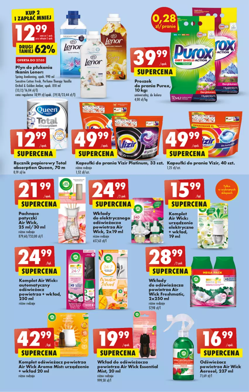 Gazetka promocyjna Biedronka - ważna 25.05 do 31.05.2023 - strona 55 - produkty: Air Wick, Kapsułki do prania, Odświeżacz powietrza, Papier, Perfum, Płyn do płukania, Pur, Ręcznik, Vizir