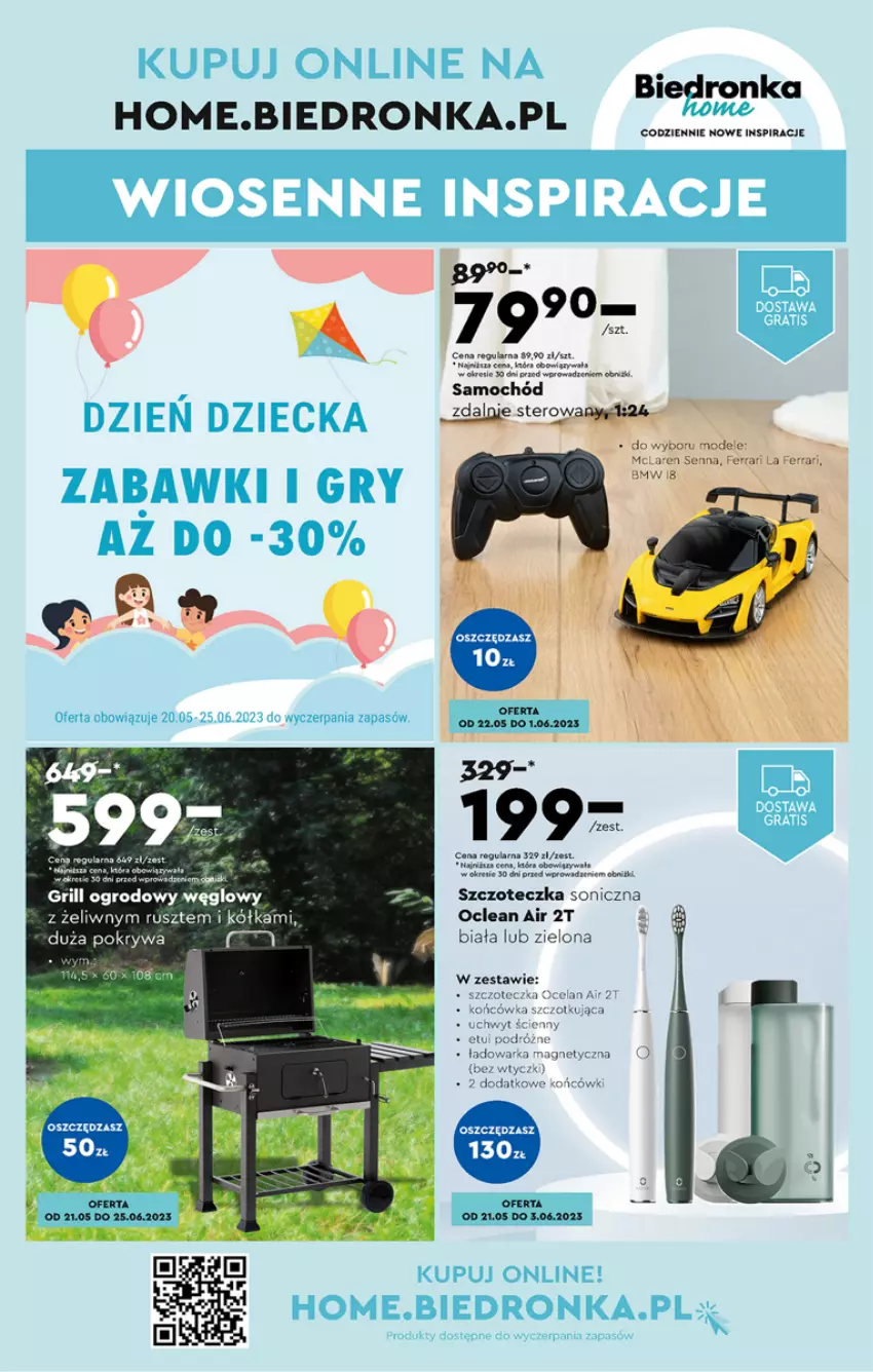 Gazetka promocyjna Biedronka - ważna 25.05 do 31.05.2023 - strona 57 - produkty: Brie, Dron, Grill, Pokrywa, Samochód, Szczoteczka, Szczoteczka soniczna, Warka