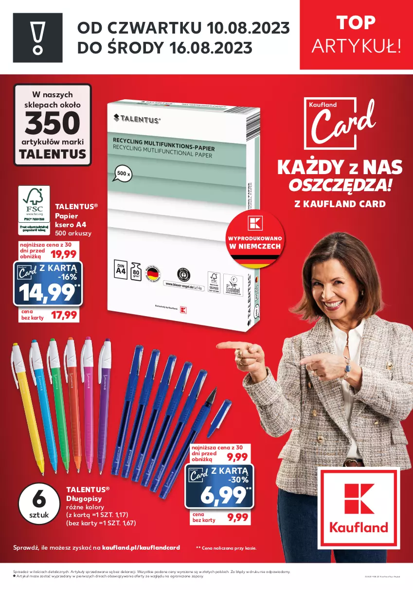 Gazetka promocyjna Kaufland - Zapowiedź oferty - ważna 03.08 do 09.08.2023 - strona 1 - produkty: Długopis, Gra, Papier, Ser, Top