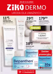 Gazetka promocyjna Ziko - Gazetka Ziko Dermo - Gazetka - ważna od 02.11 do 02.11.2022 - strona 1 - produkty: Top, Ser, Gra, Cold Cream, Lierac, Krem do rąk, Dermedic, Krem na dzień, Bepanthen, Avène