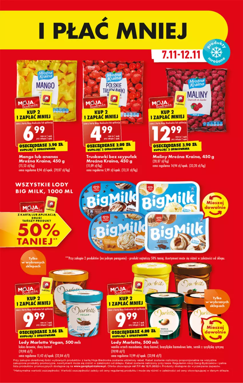 Gazetka promocyjna Biedronka - W tym tygodniu P - ważna 07.11 do 12.11.2022 - strona 25 - produkty: Ananas, Big Milk, Brownie, Brugi, Dron, Fa, Lody, Maliny, Por, Ser, Truskawki