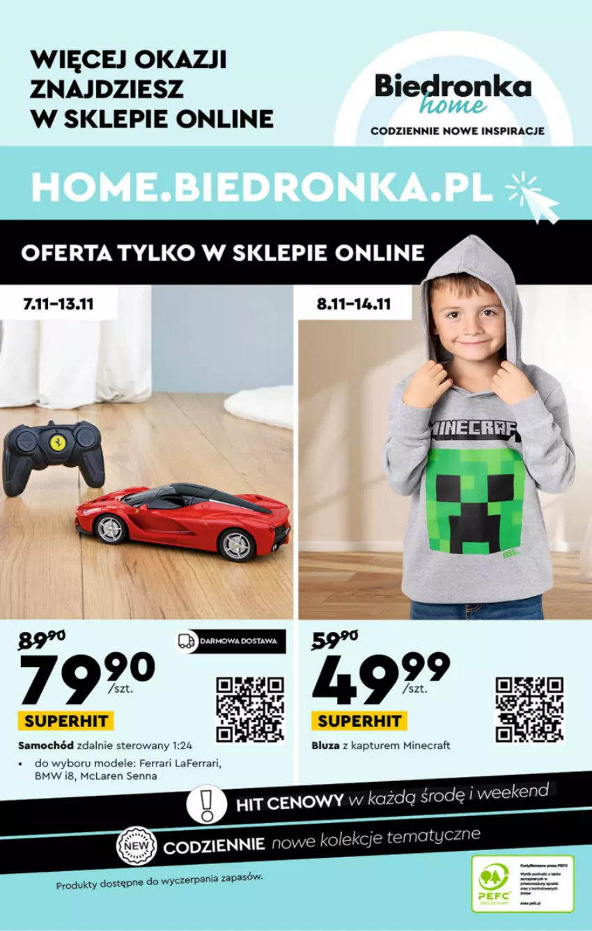 Gazetka promocyjna Biedronka - W tym tygodniu P - ważna 07.11 do 12.11.2022 - strona 49 - produkty: Bluza, Bluza z kapturem, Dron, Minecraft, Samochód