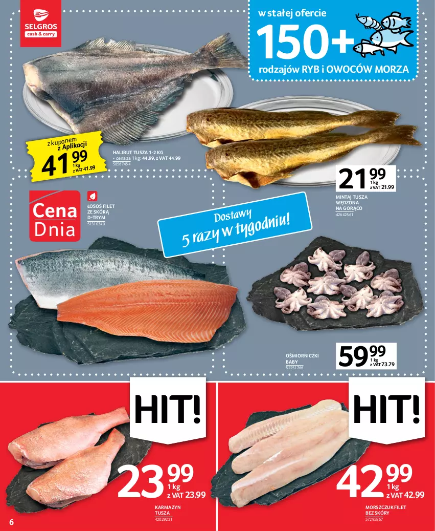 Gazetka promocyjna Selgros - Oferta spożywcza - ważna 16.02 do 01.03.2023 - strona 6 - produkty: Halibut, Karmazyn tusza, Mintaj, Tusz