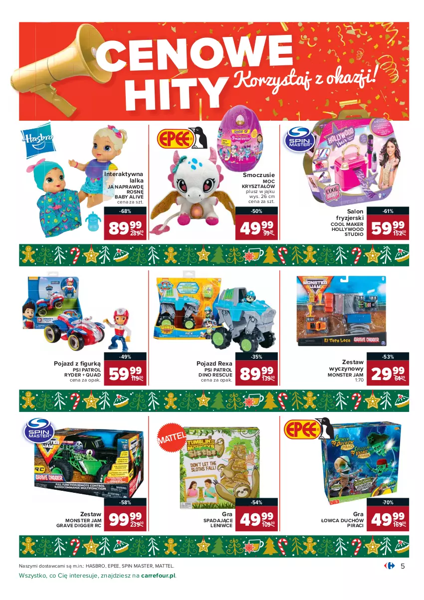 Gazetka promocyjna Carrefour - Gazetka Carrefour Okazje grudnia - ważna 01.12 do 31.12.2021 - strona 5 - produkty: EPEE, Gra, Hasbro, Lalka, Mattel, Pojazd, Psi Patrol, Tera