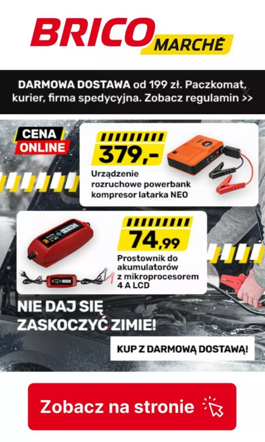 Gazetka promocyjna Bricomarche - ważna 19.11 do 25.11.2023 - strona 4 - produkty: Akumulator, Koc, Kompresor, Latarka, Powerbank, Procesor, Prostownik, Tarka