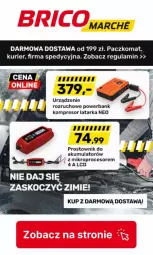 Gazetka promocyjna Bricomarche - Gazetka - ważna od 25.11 do 25.11.2023 - strona 4 - produkty: Koc, Prostownik, Tarka, Procesor, Latarka, Powerbank, Kompresor, Akumulator