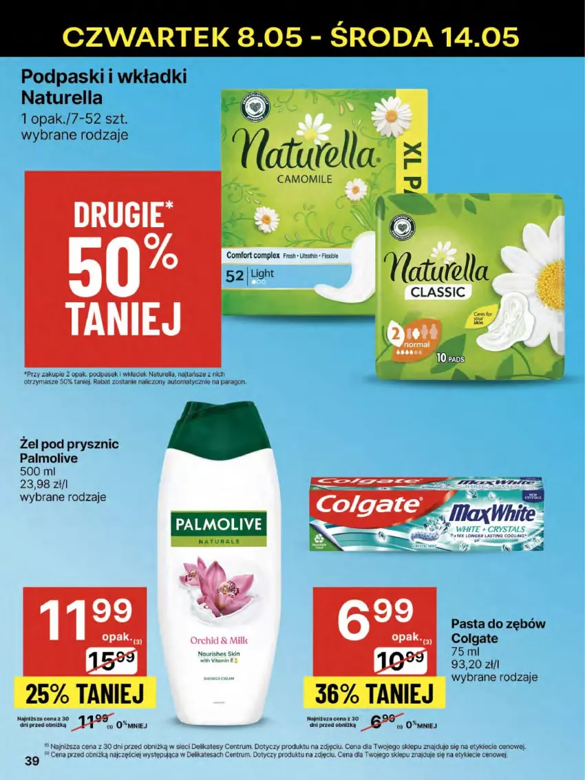Gazetka promocyjna - Franczyza DC19 Czwartek - ważna 08.05 do 14.05.2025 - strona 39 - produkty: Colgate, LG, Naturell, Naturella, Palmolive, Pasek, Pasta do zębów, Podpaski, Rum, Wkładki