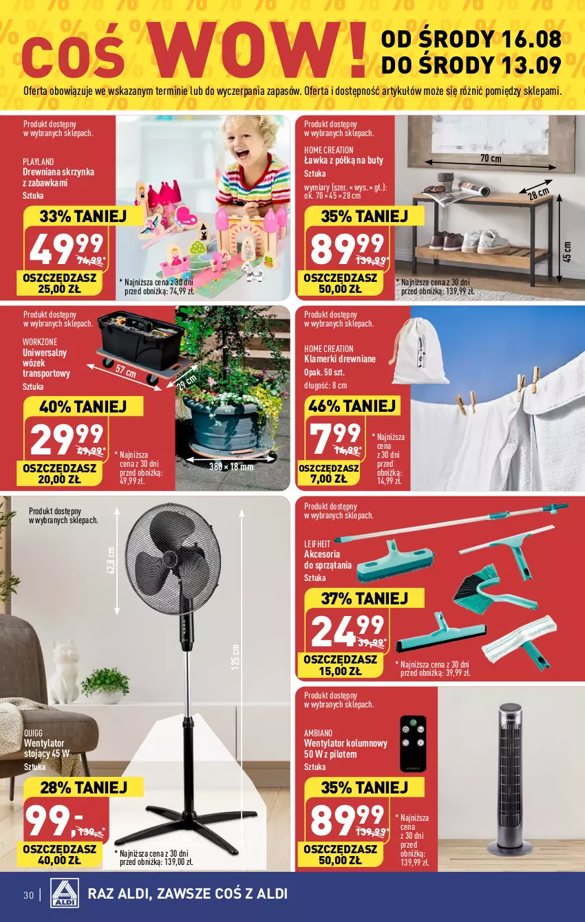 Gazetka promocyjna Aldi - Pełna oferta - ważna 07.08 do 12.08.2023 - strona 30 - produkty: Buty, Por, Sport, Tran, Wózek, Wózek transportowy, Zabawka