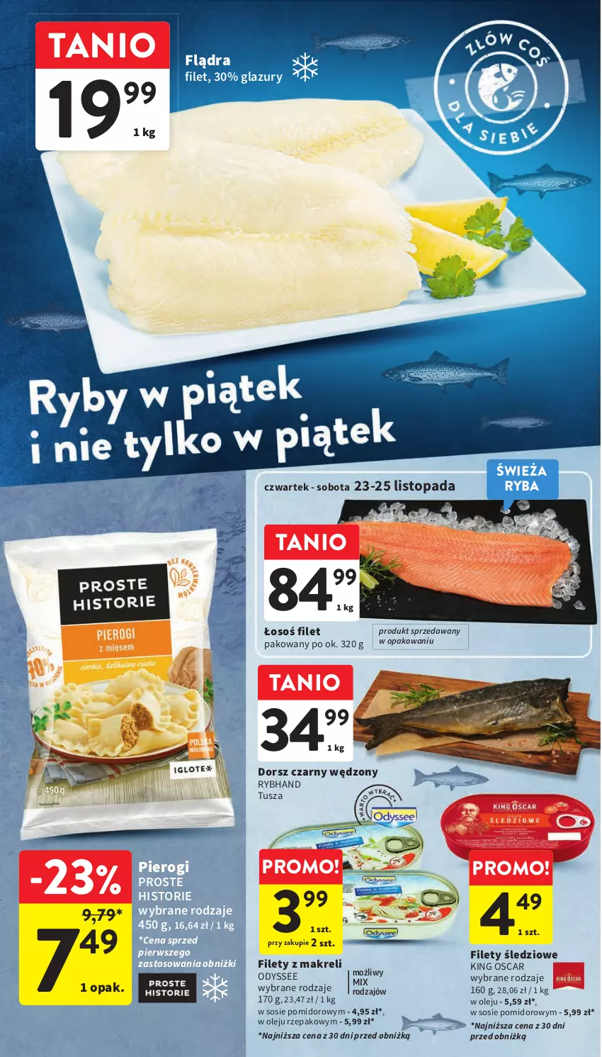 Gazetka promocyjna Intermarche - Gazetka Intermarche - ważna 23.11 do 29.11.2023 - strona 34 - produkty: Dorsz, Lazur, Olej, Pierogi, Ryba, Sos, Top, Tusz