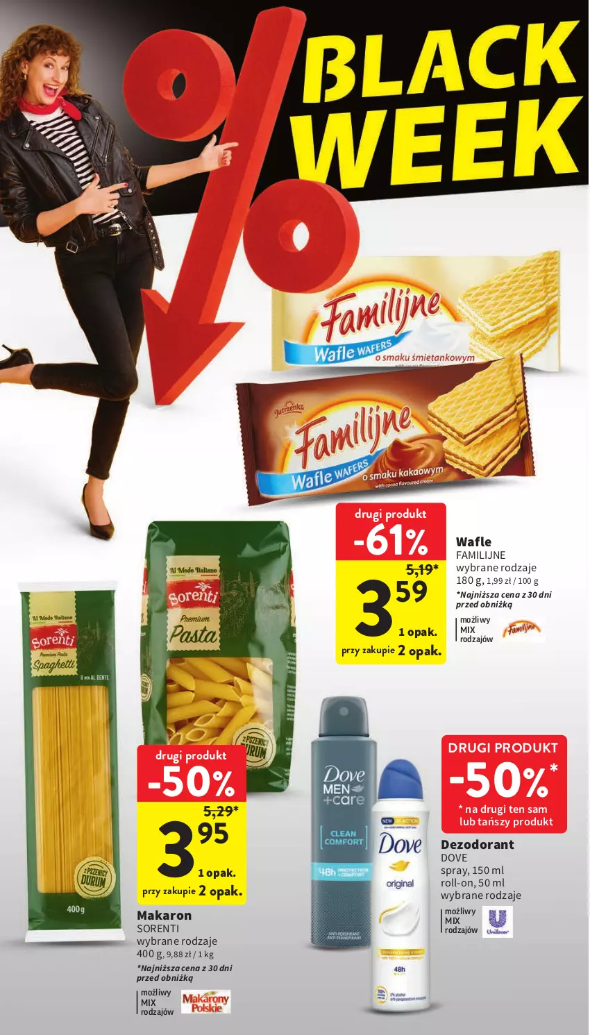 Gazetka promocyjna Intermarche - Gazetka Intermarche - ważna 23.11 do 29.11.2023 - strona 4 - produkty: Dezodorant, Dove, Fa, Makaron, Wafle