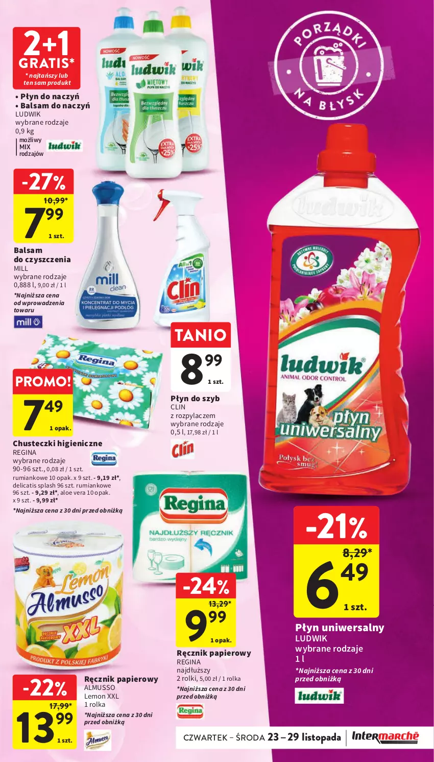 Gazetka promocyjna Intermarche - Gazetka Intermarche - ważna 23.11 do 29.11.2023 - strona 41 - produkty: Aloe vera, Chusteczki, Clin, Gin, Gra, Ludwik, Mus, Papier, Płyn do szyb, Ręcznik, Rolki, Rum, Top