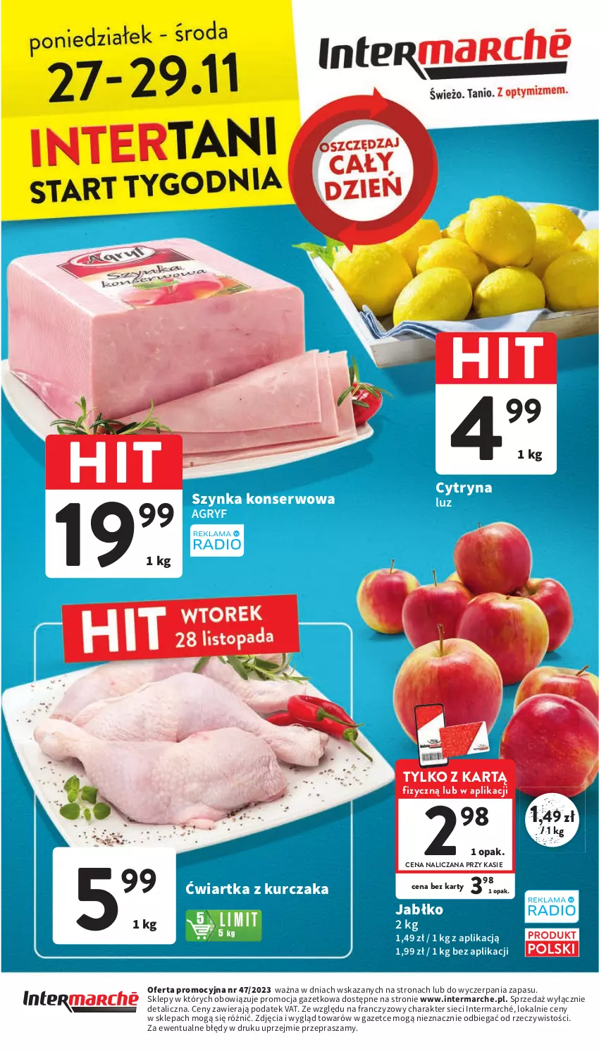 Gazetka promocyjna Intermarche - Gazetka Intermarche - ważna 23.11 do 29.11.2023 - strona 44 - produkty: Gry, Kurczak, Ser, Szynka, Szynka konserwowa