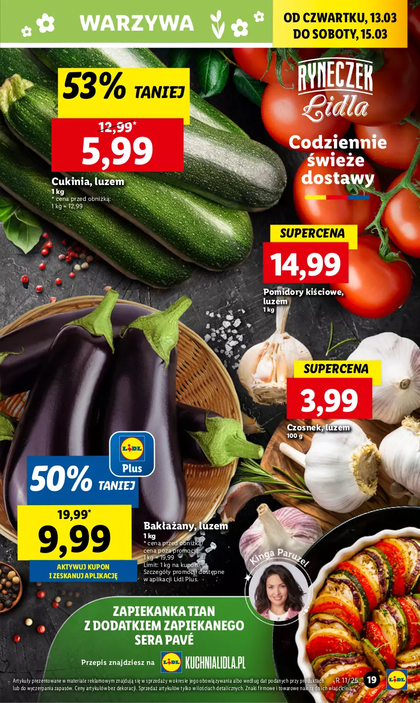 Gazetka promocyjna Lidl - GAZETKA - ważna 13.03 do 15.03.2025 - strona 25 - produkty: Czosnek, Pomidory, Ser, Warzywa, Zapiekanka